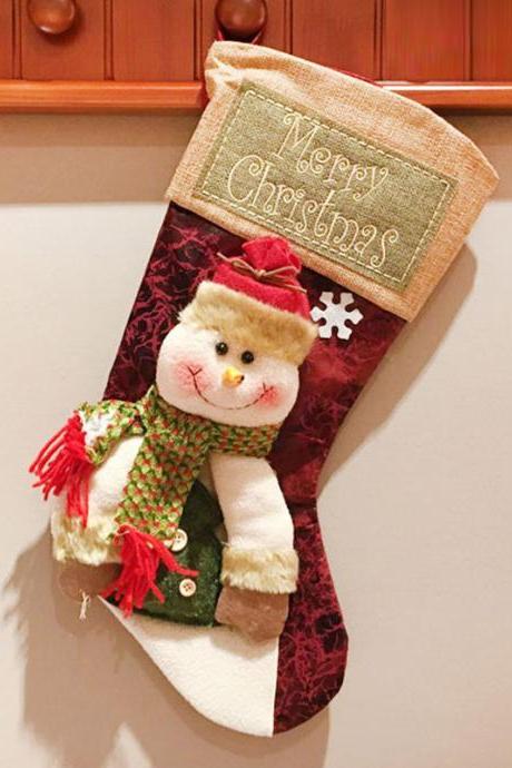 Snowman Santa Claus Snowman Socks Christmas Gifts Bag