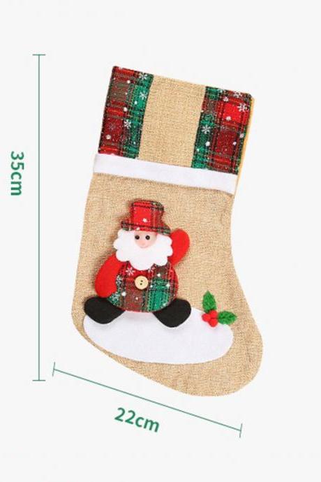 3# Xmas Gift Socks Candy Bag Year Christmas Tree Decoration