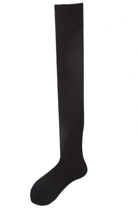 BLACK Autumn winter Cotton Knee-high stockings