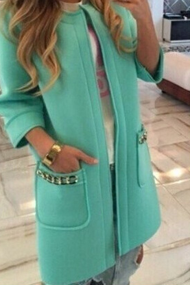 Candy Colors Scoop 9/10 Sleeves Long Loose Coat