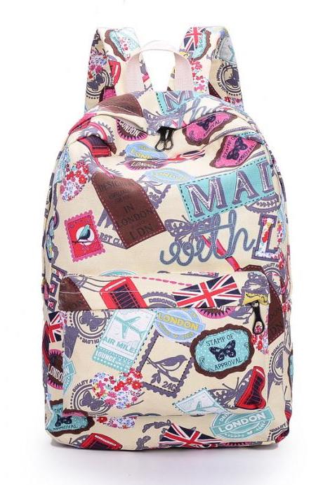 Best Seller Print Backpack Canvas School Travel Bag