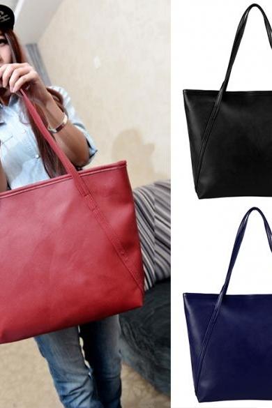 New Fashion Women Synthetic Leather Vintage Style Shoulder Bag Casual Handbag
