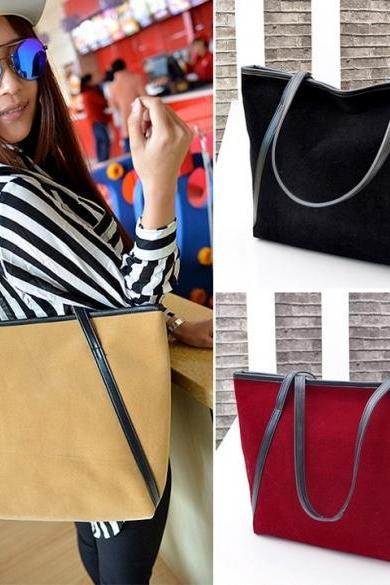 New Fashion Women Nubuck Leather Tote One Shoulder Big Bags Handbags Shoulder Bag