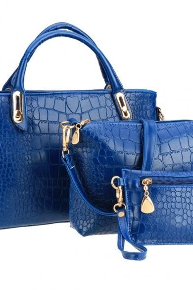 Hot Fashion Women Synthetic Leather Satchel Handbag Shoulder Bag Clutch 3PCS Casual Party Bag