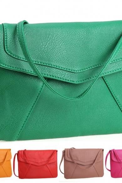 New Women Lady Envelope Clutch Shoulder Evening Handbag Tote Bag Purse 5 Colors
