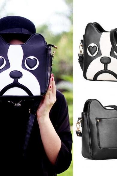Women&amp;amp;#039;s Fashion Cute Dog Shape Cartoon Messenger Bag One Shoulder Bag Handbag