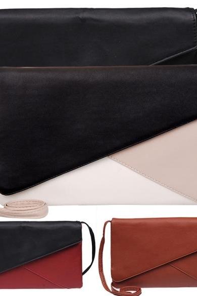 New Women Vintage Style Envelope Synthetic Leather Handbag Casual Shoulder Bag