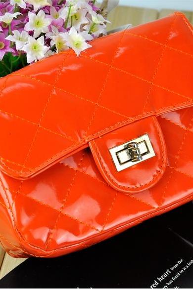 Fashion Women's Candy Color Synthetic Leather Handbag Shoulder Bag Dinner Party