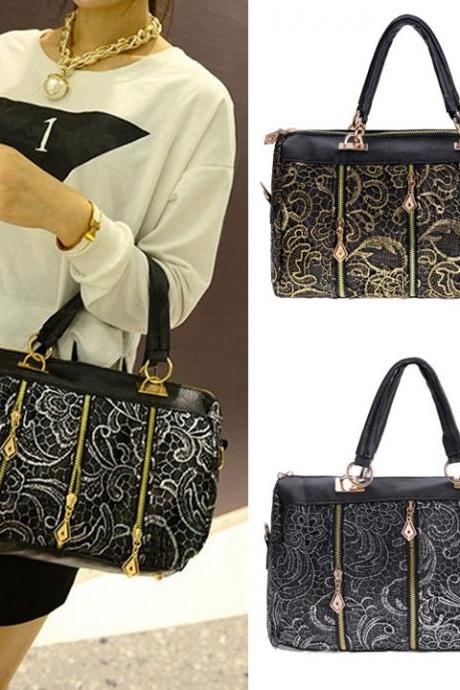 Fashion Elegant Women&amp;amp;#039;s Lace Style Synthetic Leather Handbag Shoulder Bag Cross Bag