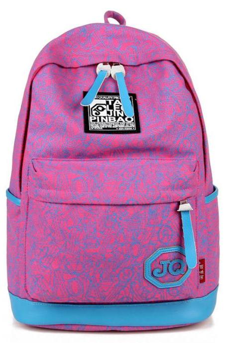 Geometric Pattern Contrast Color Casual Travel Backpack