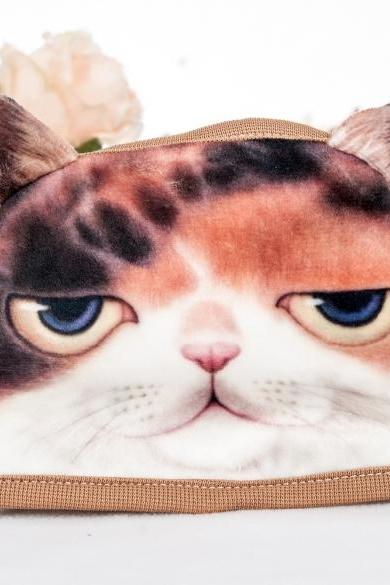 Korean Style Fashion Casual Leisure Sport Bicycle Outdoor 3d Pet Cat Cartoon Pattern Anti-dust Face Mask