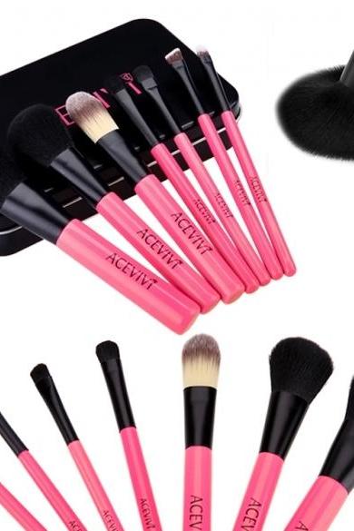 New Fashion Professional 7pcs Soft Cosmetic Tool Makeup Brush Set Kit With Iron Box