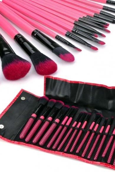 16Pcs Professional Makeup Brushes Cosmetic Tool Brush Set Kit + Leather Case BE