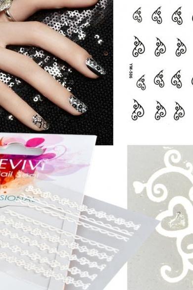 Acevivi New Fashion Women Professional Nail Care 3D Flower Nail Art??Manicure Fingernail Wraps Sticker Sheet