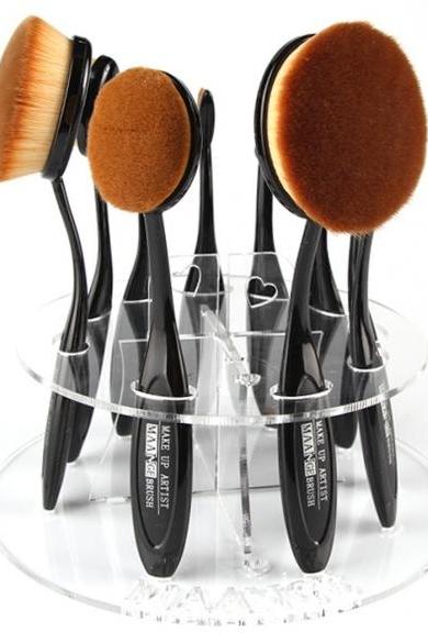 Cosmetic Round Makeup Toothbrush Brush Type 10 Pcs Display Holder Organizer