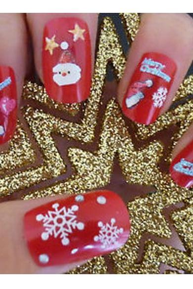 Christmas Snowflakes Design 3D Nail Art Stickers Decals 12 Sheet