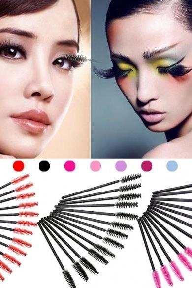 New 50PCS Disposable Eyelash Brush Applicator Makeup Cosmetic Tool For Lady