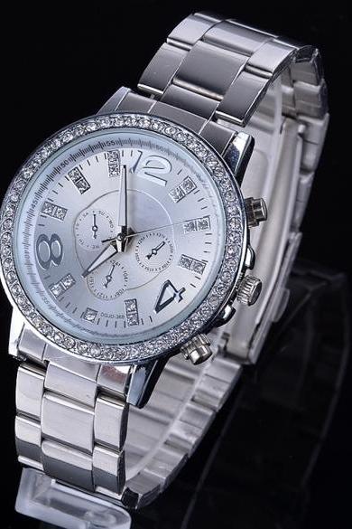 New Fashion Casual Watch For Women's Wristwatch Crystal Hours Steel Case Ladies Quartz