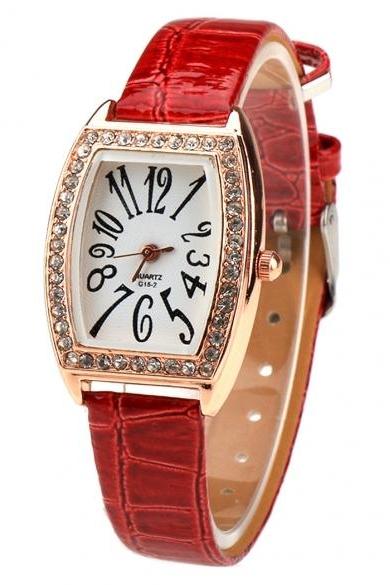 New Fashion Women Casual Rhinestone Watch Rectangle Wristwatch Quartz Watch