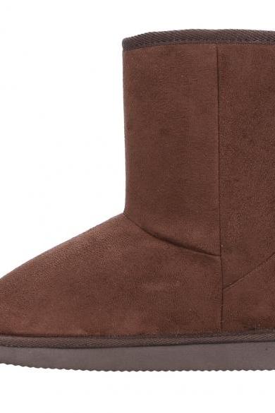 Fashion Women Winter Warm Solid Ankle Snow Boot Flat Heel Fleece Lined Size 36-40