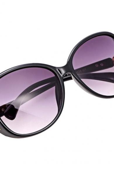 Fashion Unisex Oversize Lens Sunglasses Glasses Eyewear Plastic Frame Gold Trim Temple