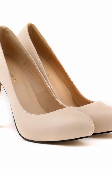 Matte Pure Color Super High Heels Bride Shoes