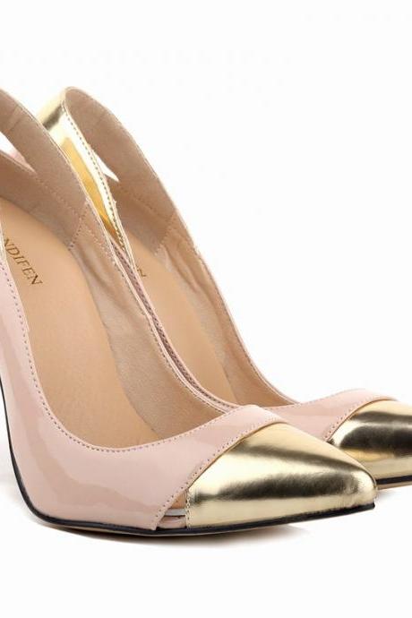 High Quality Color Matching Pointed Heel Shoes