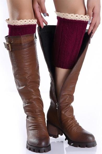 Avidlove Women Fashion Casual Knit Crochet Hollow Out Boot Cuffs Leg Socks Warmer