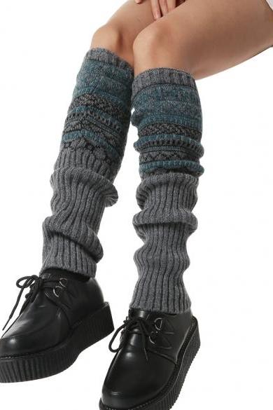 Hot Fashion Zeagoo Winter Autumn Women Lady Knee High Legwarmer Knit Crochet Leg Warmer