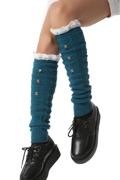 Zeagoo Winter Autumn Fashion Women Lady Knee High Legwarmer Knit Crochet Leg Warmer