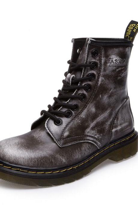 High Quality Leather Lace Up Lovers Martin Boots