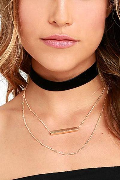 Street Snap Personality Copper Multilayer Necklace
