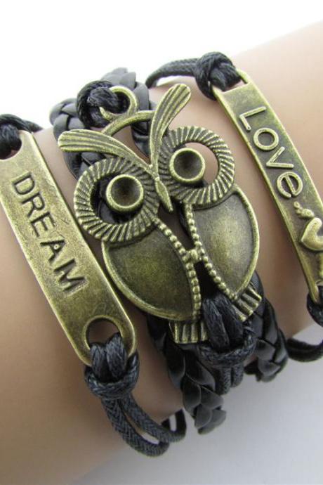 Dream Love Owl Multielement Colored Bracelets
