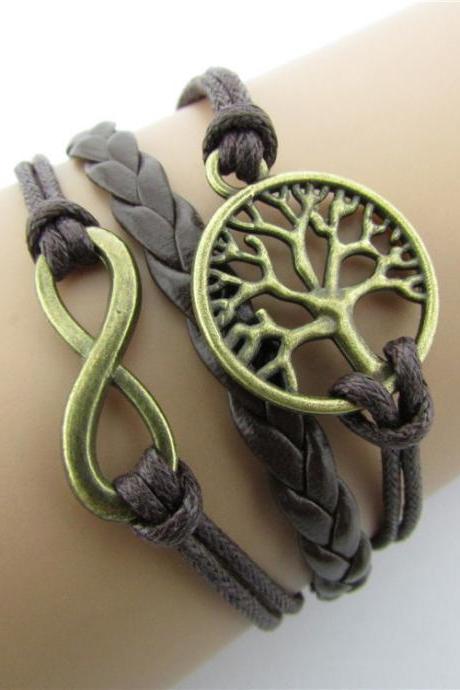 Retro Style Tree Hand-made Cord Bracelet