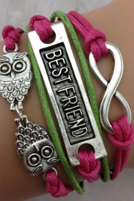 Owl Eight Multielement Colored Fashion Bracelets