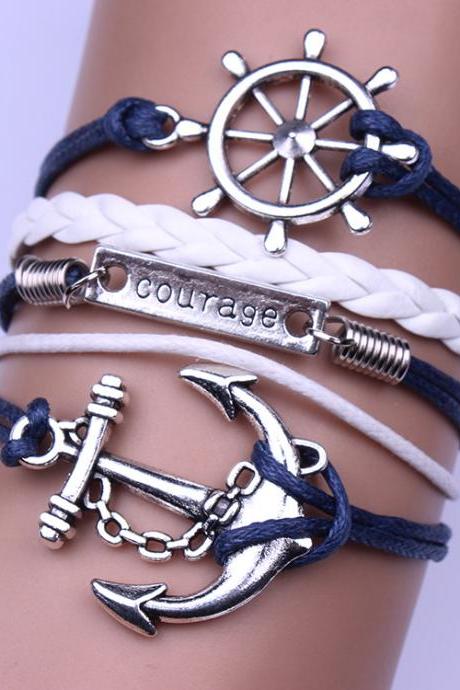 Anchor Rudder Courage Bracelet