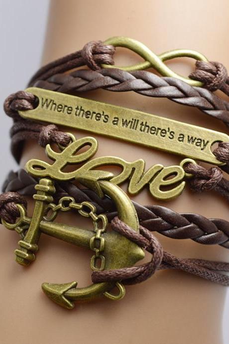 Anchor Love Retro Multilayer Bracelet