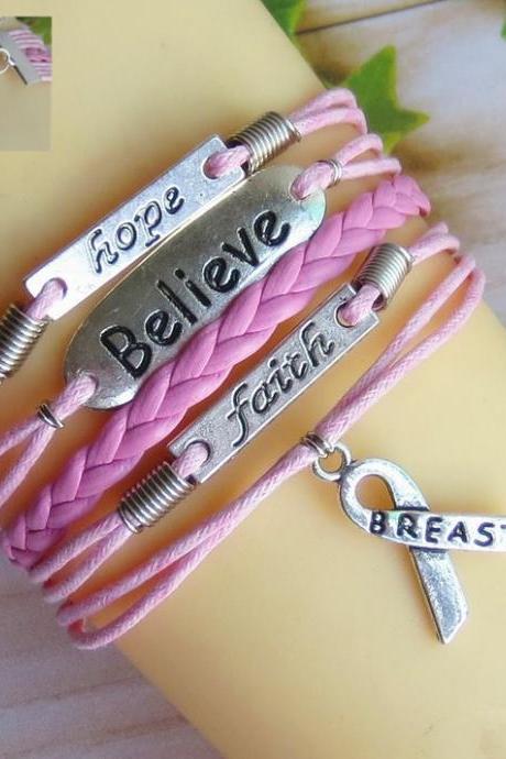 Pink Believe Hand-knitted Bracelet