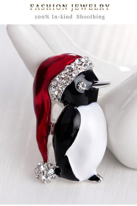 Cute Little Penguin Christmas Brooch