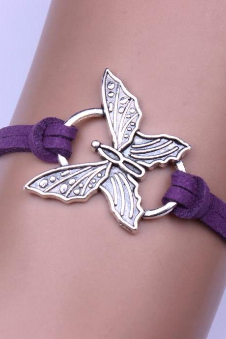 Fashion Jewelry Butterfly Velvet Rope Bracelet