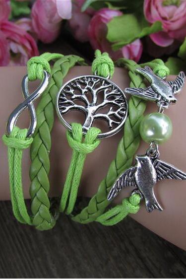 Beautiful Dove Tree Of Life Woven Bracelet
