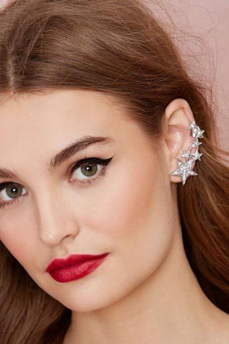 Beautiful Crystal Stars Lady's Earrings