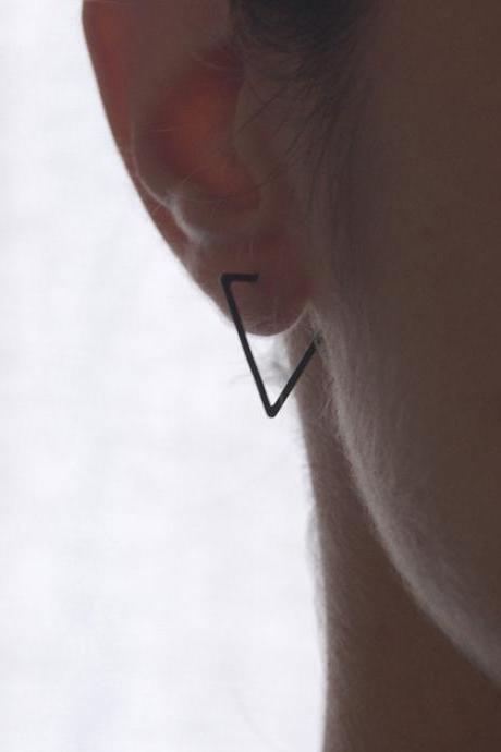 Geometric Triangle Open Copper Earrings