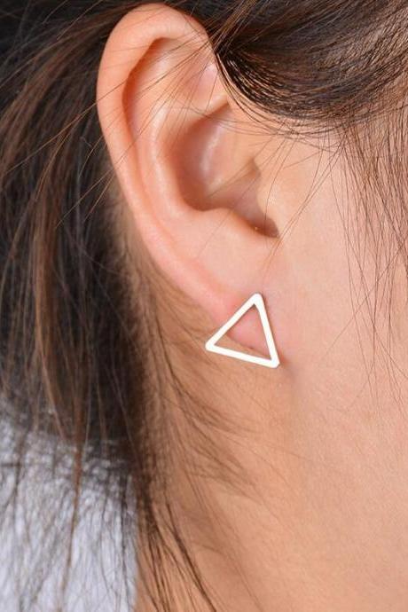 Joker Copper Smooth Triangle Earrings