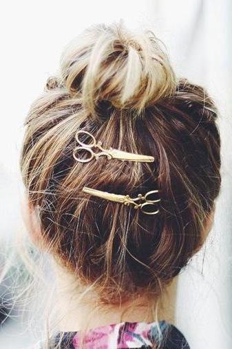 Unique Metal Scissors Women's Hairpin