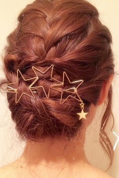 Beautiful Hollow Out Star Tassels Hairpin