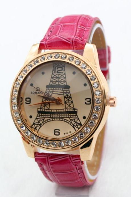 Classic Tower Print Crystal Watch