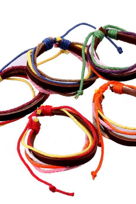 Multicolor Woven Leather Bracelet