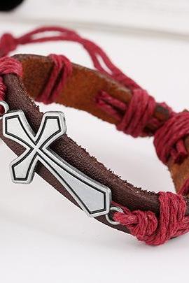 Personality Cross Woven Bracelet