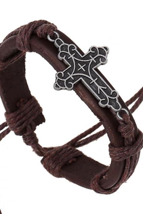 Alloy Cross Woven Bracelet